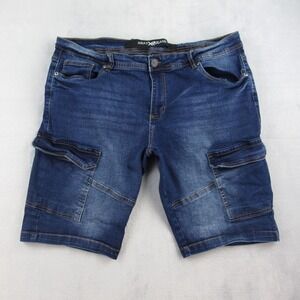 XRAY‎ Jeans Mens Size 36 Blue Denim Cargo Shorts Stretch Utility Dark Wash